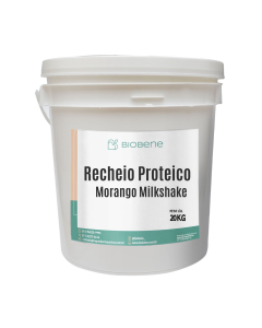 Recheio Proteico Morango Milkshake 21% Biobene 20 kg