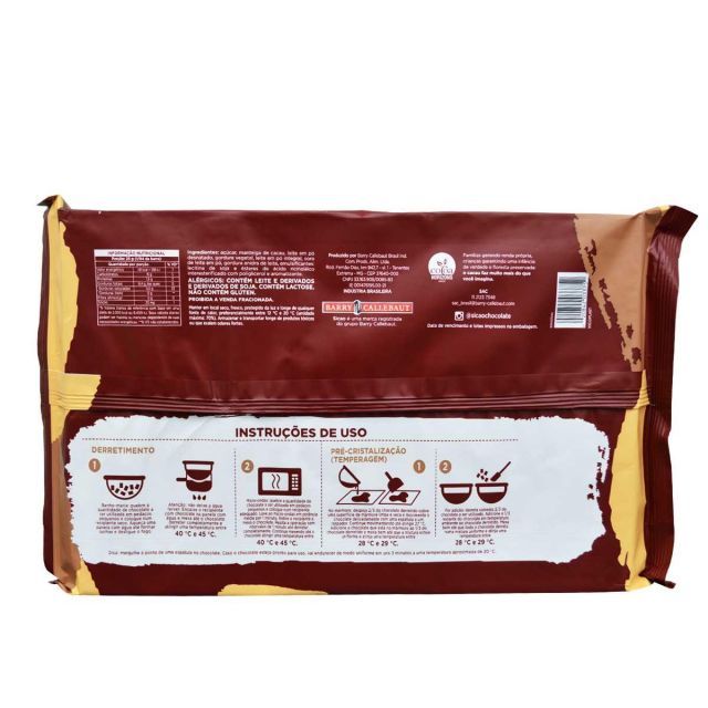 Barra de Chocolate Branco Sicao 2,1kg