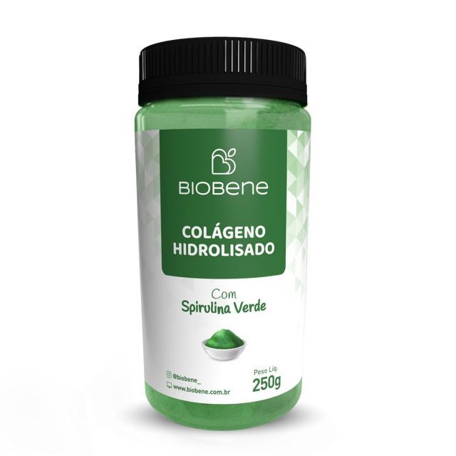 Colágeno Hidrolisado com Spirulina Verde 250g Biobene