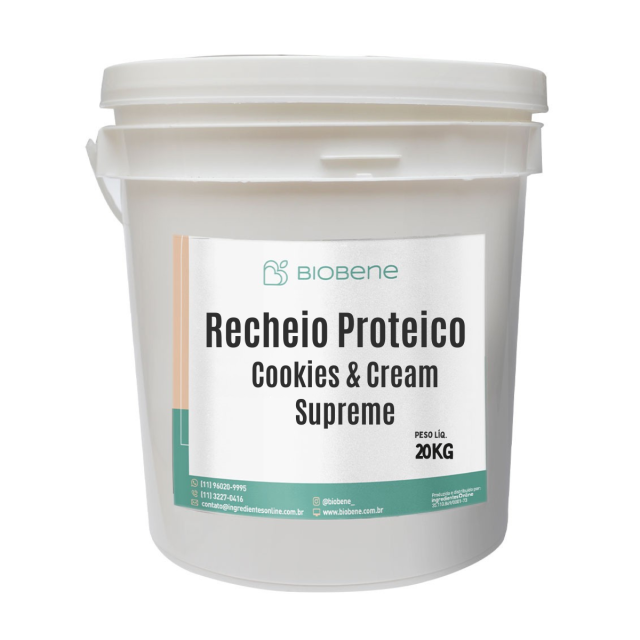 Recheio Proteico Cookie & Cream Supreme 21% Biobene 20 kg